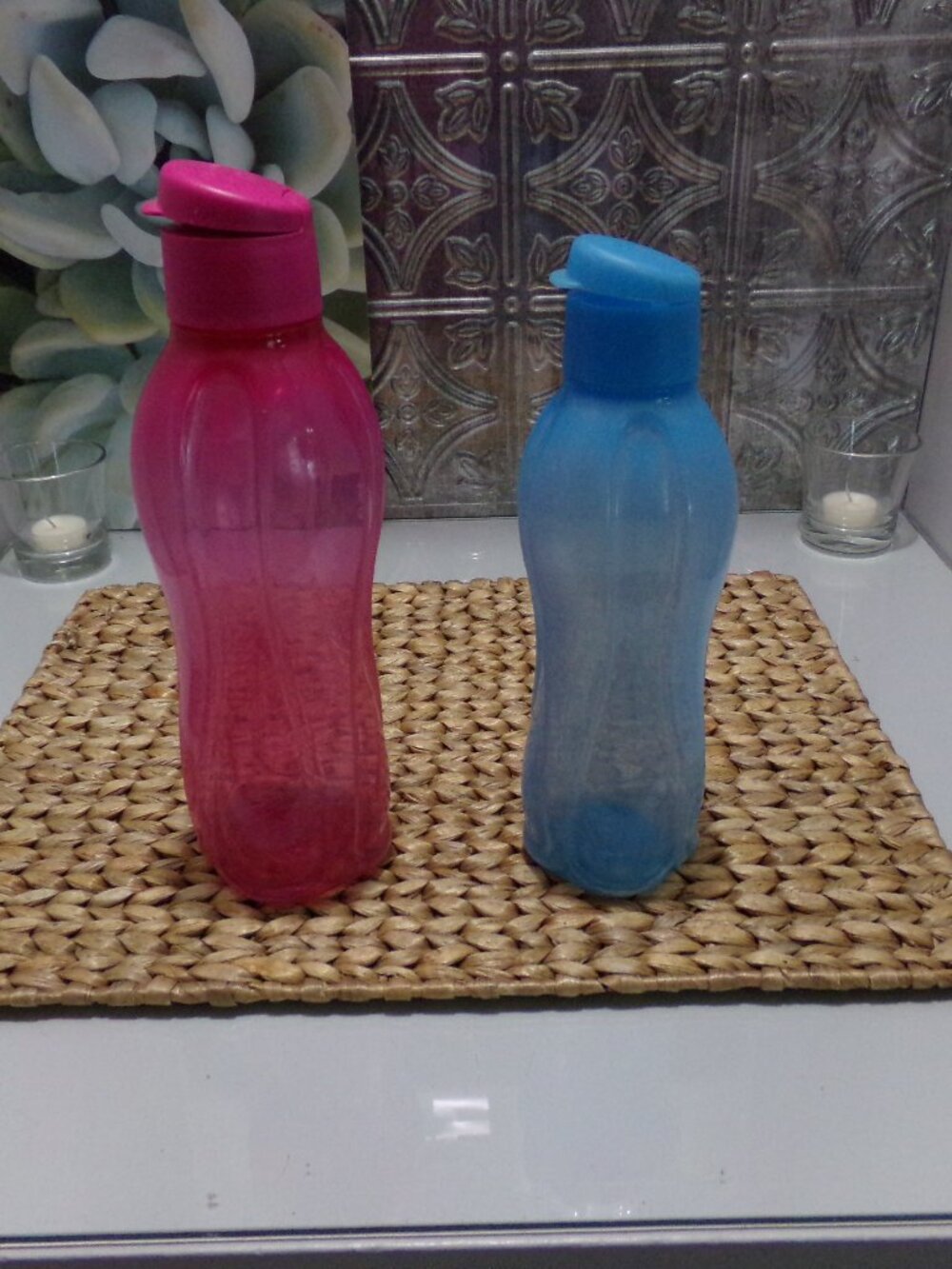 Pair of Tupperware water bottles
